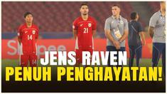 Momen saat pencetak setengah lusin gol ke gawang Brunei Darussalam, Jens Raven, menyanyikan lagu 'Tanah Airku' dengan begitu penghayatan usai laga yang berakhir untuk kemenangan Timnas Indonesia U-23 dengan skor 8-0.