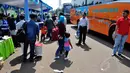 Peserta mudik gratis 2014 ini sebanyak 4.397 bagi pengguna motor. Jakarta, Kamis (24/7/14) (Liputan6.com/Faizal Fanani)