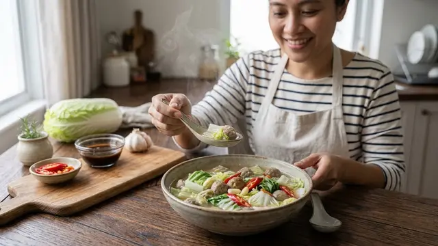 Resep Sawi Putih Bakso