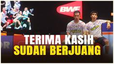 Ganda putra Indonesia Sabar Karyaman Gutama/Moh. Reza Pahlevi Isfahani, harus mengakui keunggulan pasangan Korea Selatan, Kim Won-ho/Seo Seung-jae di final Indonesia Open 2025.