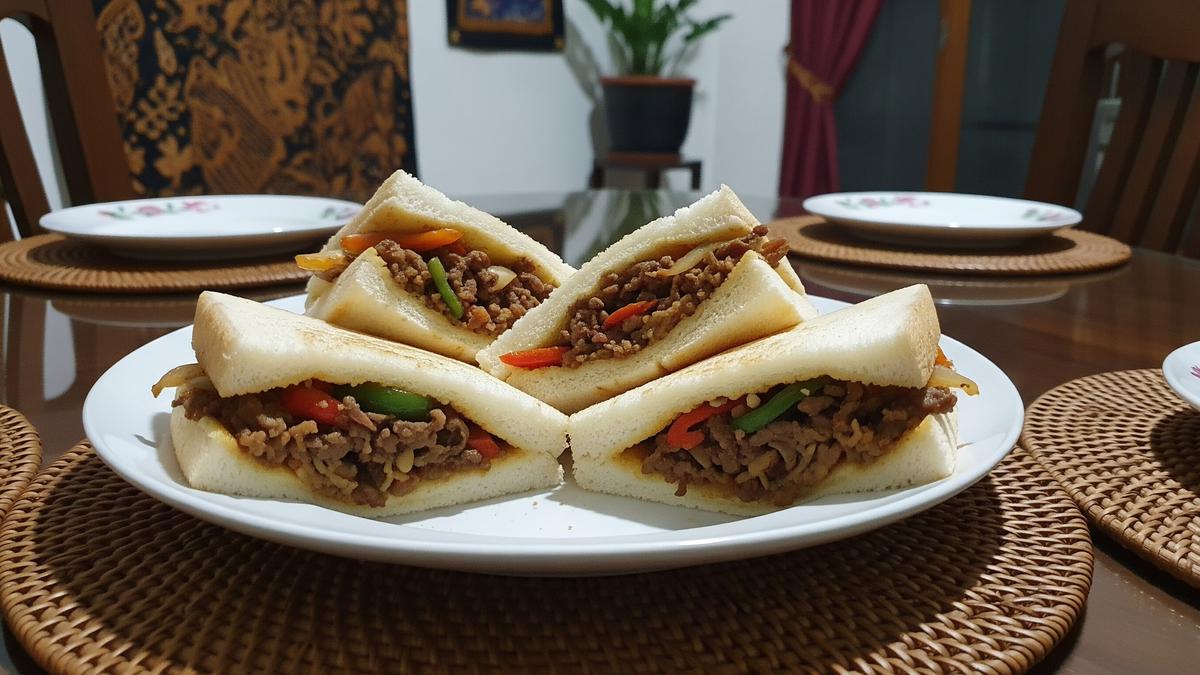 Cara Buat Roti Tawar Isi Daging Sapi Tumis yang Mengenyangkan