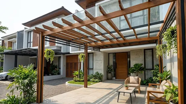 Model Kanopi Depan Rumah Tanpa Mengurangi Cahaya ke Teras/AI Generated