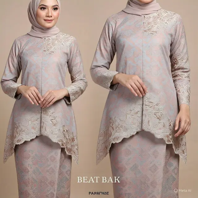 Tunik Batik Kombinasi Brokat