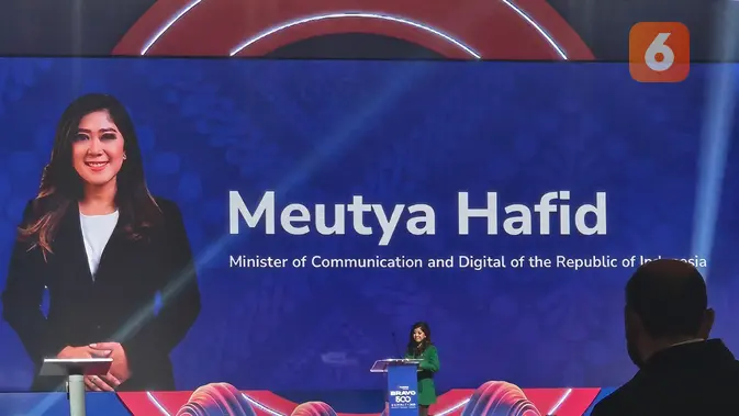 <p>Menteri Komunikasi dan Digital RI, Meutya Hafid, dalam acara forum BRAVO 500 di Jakarta, Kamis (24/7/2025). (Liputan6.com/ Anka Fergy Agustian)</p>