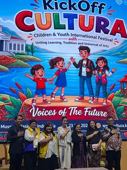Peluncuran Children & Youth International Festival (CULTURA) 2027 mengusung tema "Voices of the Future" di Museum Nasional Indonesia, Jakarta, Kamis (23/7/2026). (Liputan6.com/Alfareza Ramadhani)