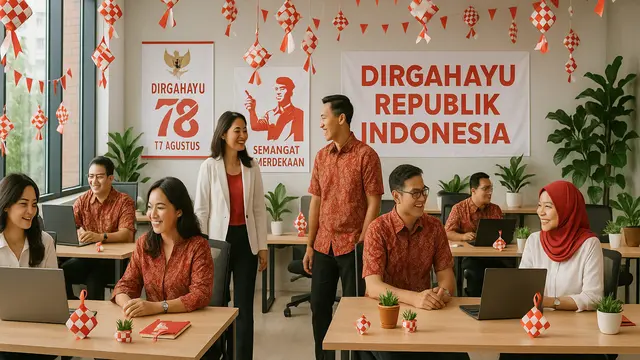 Dekorasi 17 Agustus di Kantor