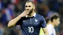 Ujung tombak Real Madrid, Karim Benzema,  akhirnya kembali ke timnas Prancis. Sang pelatih Didier Deschamp menyertakan Benzema bersama 26 pemain untuk bertarung di Euro 2020. (AFP/Valery Hache)