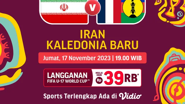 Live Piala Dunia U17 Indonesia: Iran vs Kaledonia Baru di Vidio