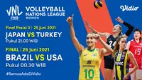 Link Live Streaming Grand Final Women VNL 2021 di Vidio, 25 dan 26 Juni. (Sumber : dok. vidio.com)