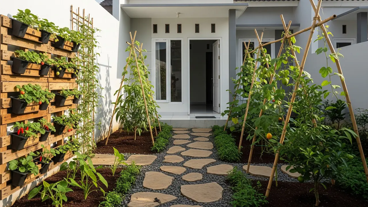 9 Desain Taman Buah Mini dengan Jalur Taman Natural, Estetis dan Produktif