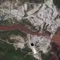 Gambar satelit Grand Ethiopian Renaissance Dam (Gerd), yang diambil pada 28 Mei 2020. (Dok. AP)