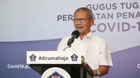 Juru Bicara Penanganan COVID-19 di Indonesia, Achmad Yurianto saat konferensi pers Corona di Graha BNPB, Jakarta, Kamis (16/4/2020). (Dok Badan Nasional Penanggulangan Bencana/BNPB)