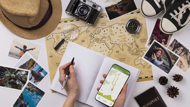 Seorang perempuan sedang membuat perencanaan liburan (Foto Dok: Freepik/freepik)