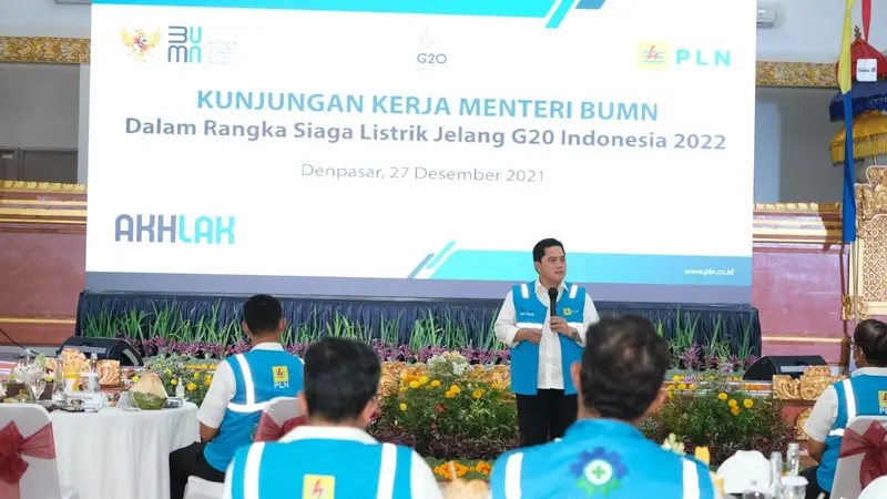 Menteri BUMN pun mengapresiasi persiapan PLN yang sudah dilakukan dari jauh hari untuk menyukseskan KTT G20. (Dok PLN)