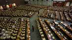 Suasana bangku kosong saat Rapat Paripurna DPR RI Ke-18 di Kompleks Parlemen, Senayan, Jakarta, Kamis (23/2). Dalam Rapat tersebut Surat inisiatif soal usulan hak angket Ahok-Gate sudah dibacakan oleh Pimpinan Sidang Fadli Zon. (Liputan6.com/Johan Tallo)