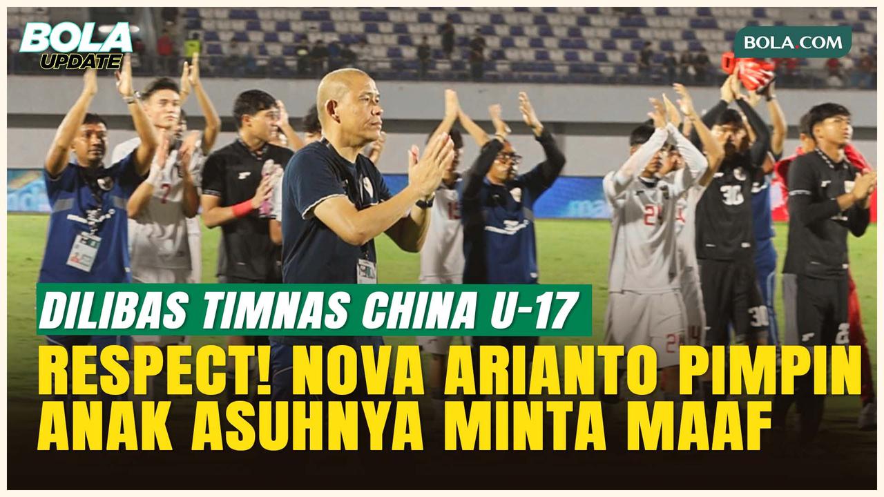 Momen Nova Arianto dan Pemain Timnas Indonesia U-17 Meminta Maaf ke Suporter usai Dibantai China