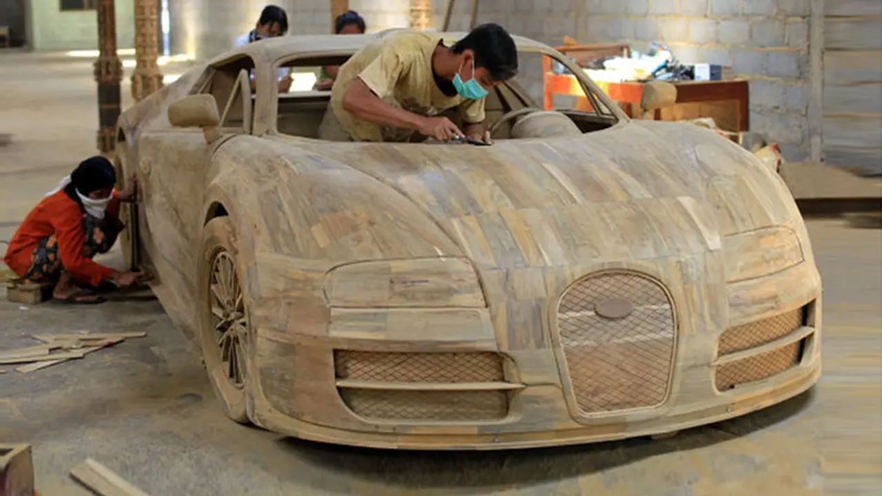 Pengrajin Boyolali Sanggup Bikin Bugatti Veyron Berbahan Kayu
