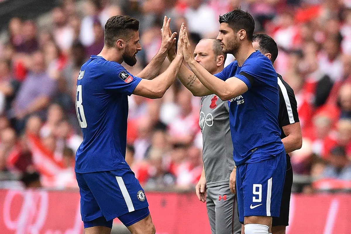 Alvaro Morata, Olivier Giroud, Chelsea