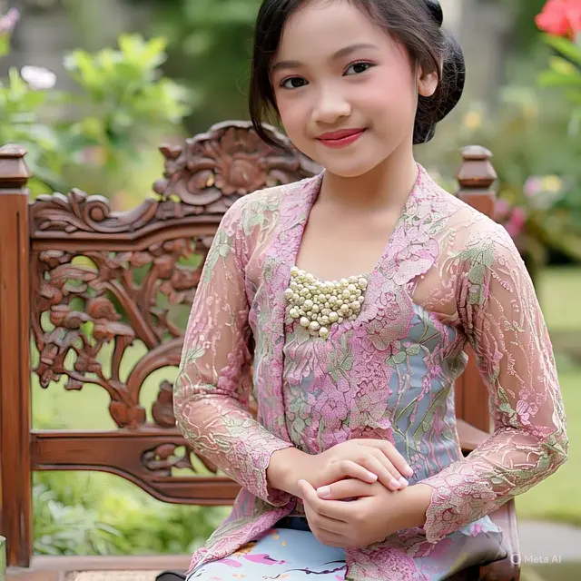 Gamis Tiara Brokat Kombinasi Satin