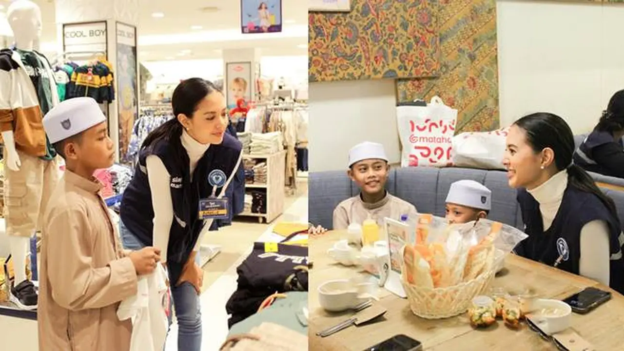 7 Potret Aurelie Moeremans Temani Anak Panti Asuhan Beli Baju Lebaran
