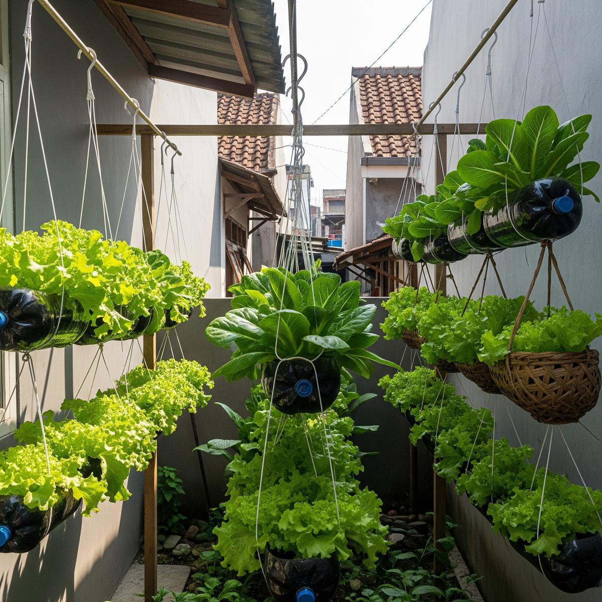 Cara Membuat Kebun Selada Gantung