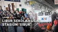 Hampir berakhirnya masa libur sekolah, membuat sejumlah stasiun sibuk mengantar penumpang menuju rutinitas.