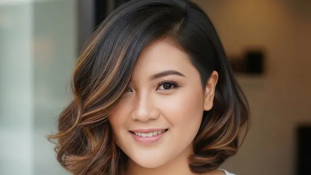 Model Rambut Pendek Gelombang untuk Wajah Bulat