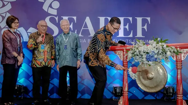 Menparekraf Sandiaga Uno saat membuka konferensi internasional Southeast Asia Business Event Forum (SEABEF)