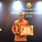 Direktur NBE Suryantoro Prakoso saat menerima Piagam Aditama di Penghargaan Subroto