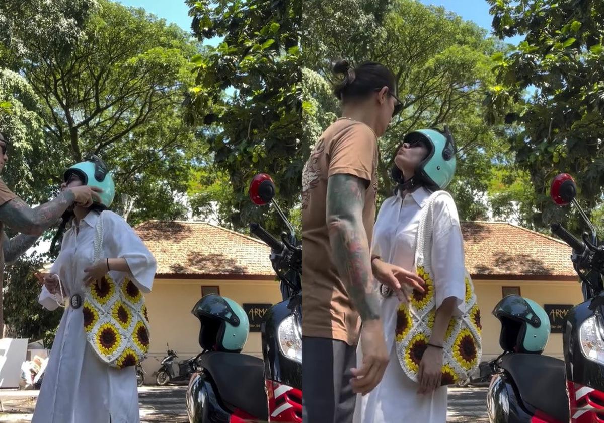 Gaya Pacaran Green Flag Ala Chef Juna & Citra Anidya, Romantis Pasangkan Helm dan Keliling Bonceng Motor