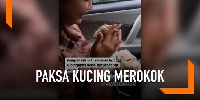 VIDEO: Gadis Ini Paksa Kucingnya Merokok