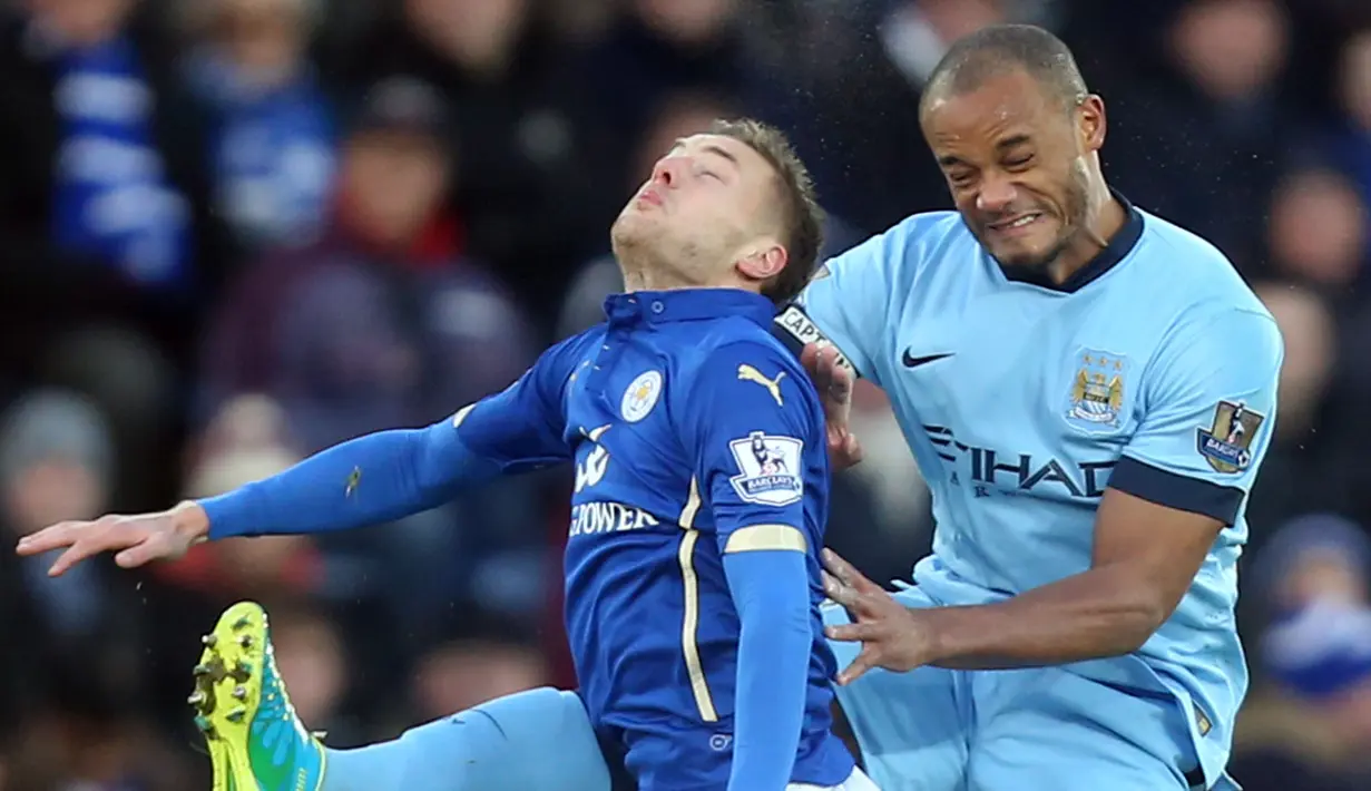Penyerang Leicester City, Jamie Vardy berhasil mencetak 10 gol dari 10 pertandingan Liga Inggris. (EPA/Kieran Galvin)