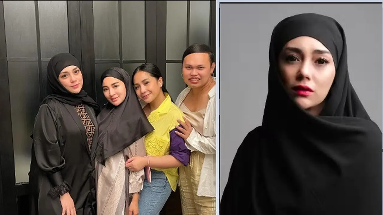 Celine Evangelista kembali tampil memakai hijab (Foto: Instagram @shandypurnamasari @fadi.iskandar)
