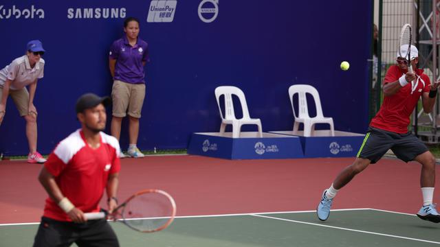 Ganda putra tenis Indonesia Sunu Wahyu Trijati/Christoper Rungkat