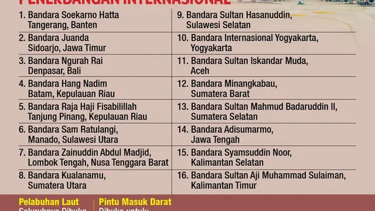 Infografis 16 Bandara Dibuka untuk Penerbangan Internasional (Liputan6.com/Triyasni)