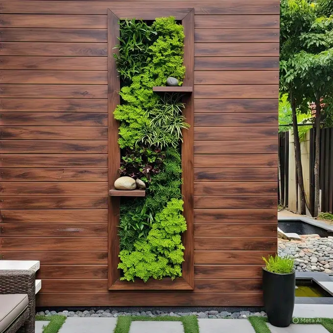 Model Dinding Depan Rumah Kombinasi Kayu (Woodplank/Panel)