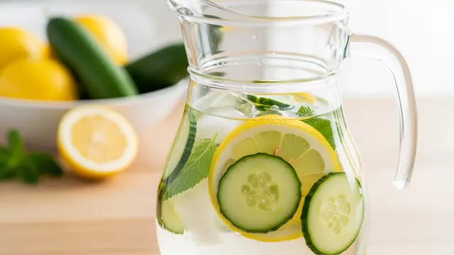 Cara Membuat Infused Water Lemon dan Mentimun untuk Menurunkan Kolesterol Setelah Makan Daging Kurban