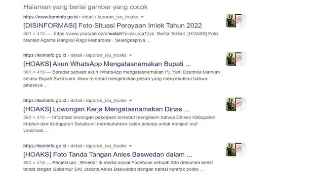 Gambar Tangkapan Layar Penelusuran Foto Menggunakan Situs Google Images.