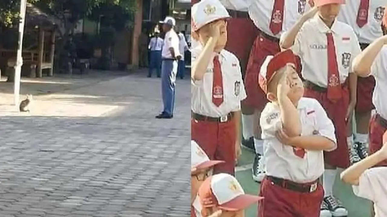 10 Momen Kocak yang Terjadi saat Upacara Bendera Ini Bikin Tepuk Jidat