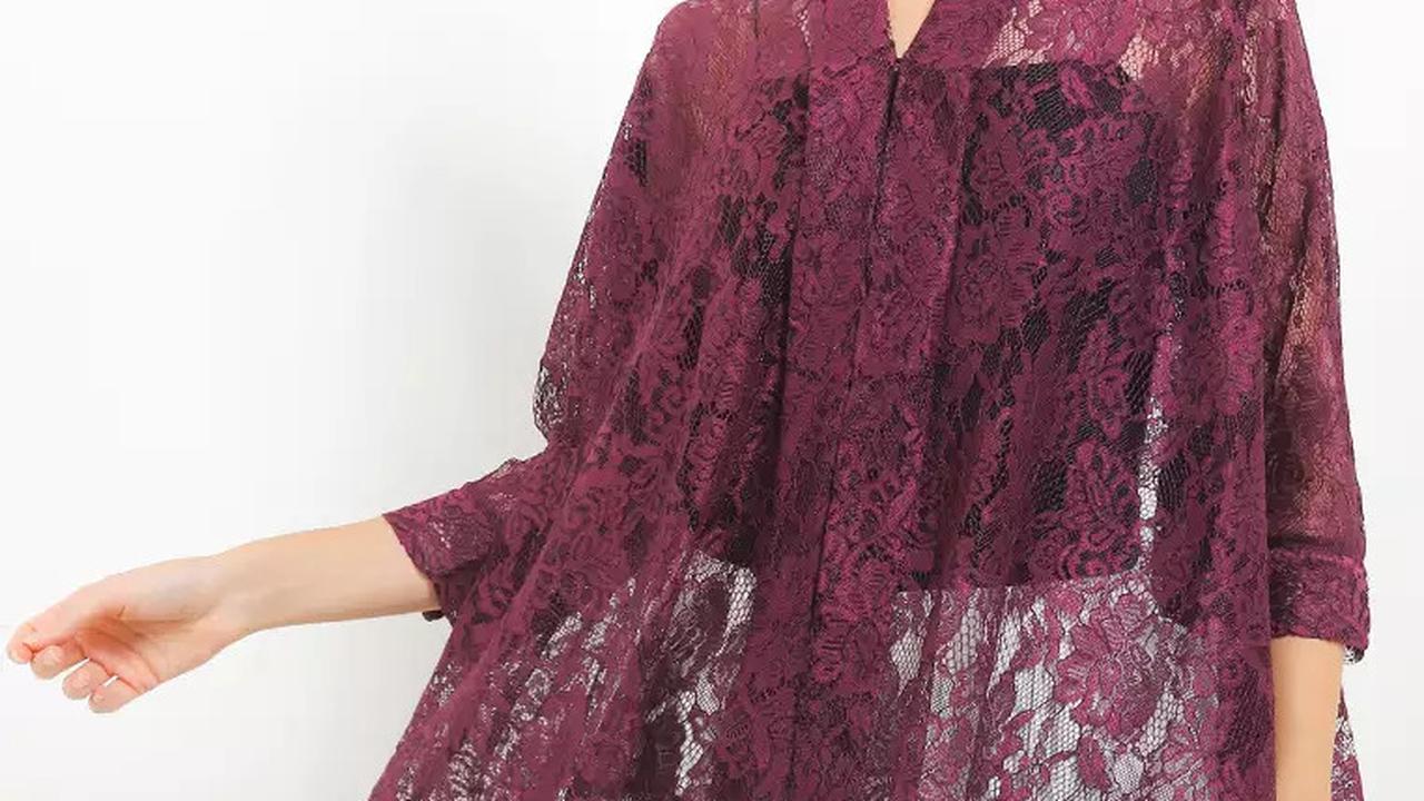 Baju Lebaran Brokat Warna Burgundy