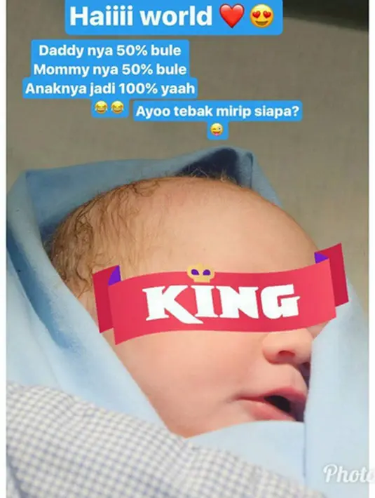 "Hai Baby Ulee....Kira2 miriippp sapaa hayoo.....???? Kayaknya lebihh banyak ke Mommy @celine_evangelista .... Daddy @stefannwilliam rambut nyaa doank....," tulis natta_william. (Instagram/natta_william)