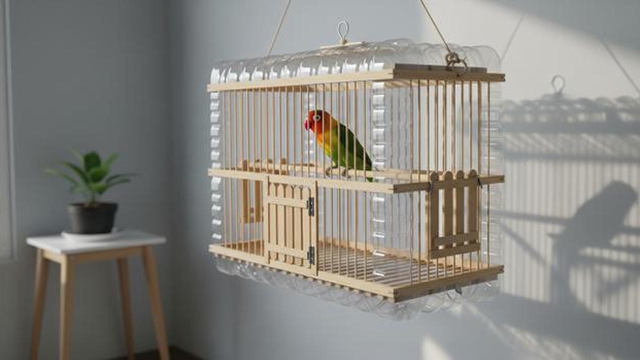 Desain Kandang Lovebird dari Botol Bekas