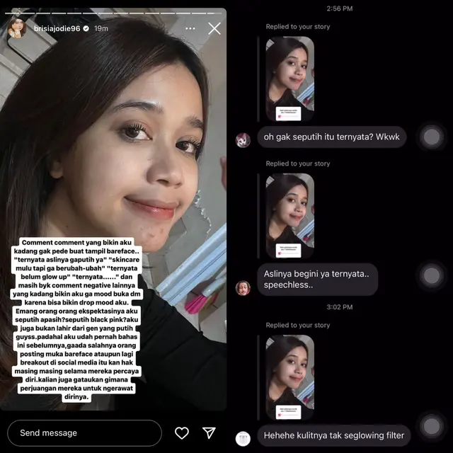 Unggahan Brisia Jodie di Insta Story