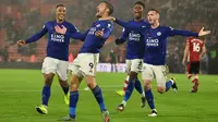 Leicester City meraih kemenagnan dengan skor 9-0 ketika bertandang ke markas Southampton. (AFP/Glyn Kirk)