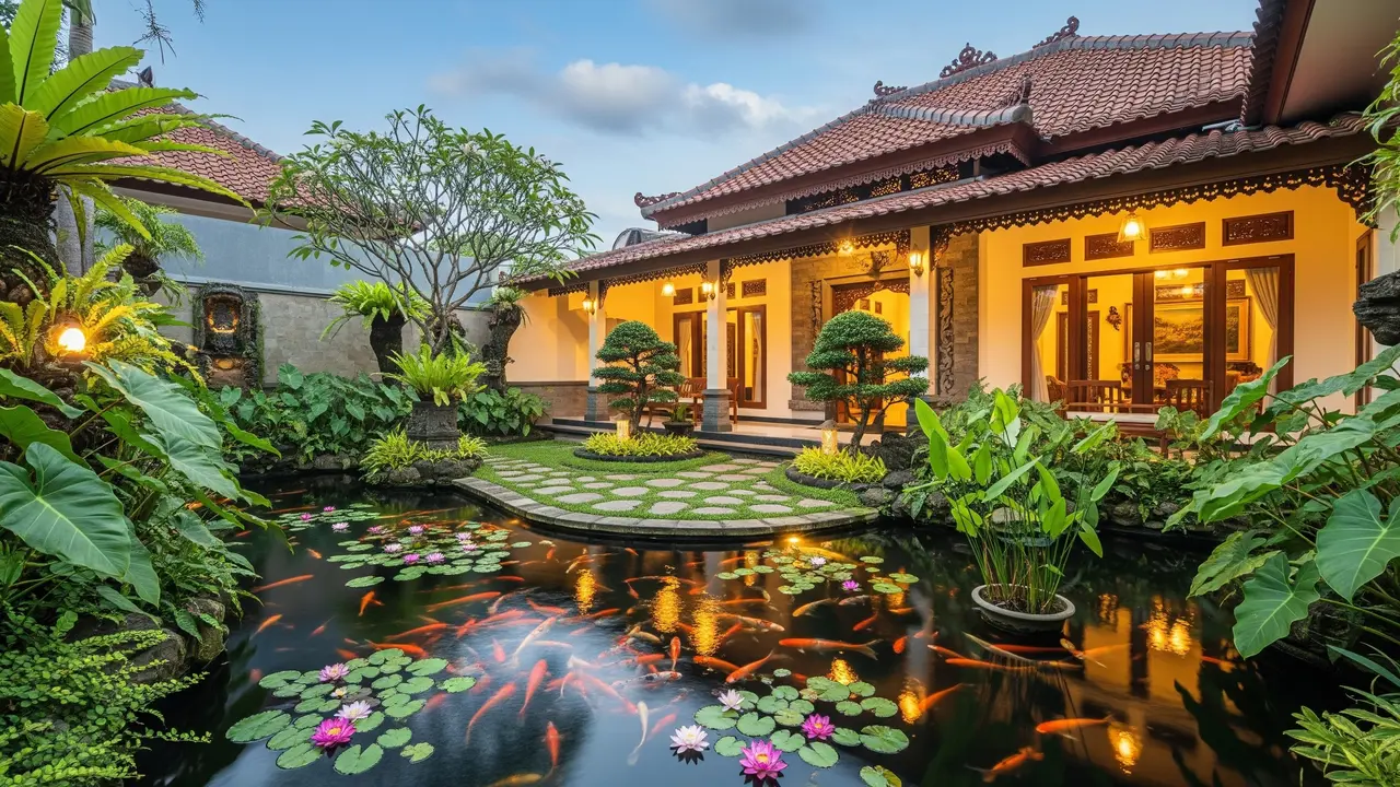Inspirasi Kolam Ikan Koi dan Teratai Mini untuk Halaman Rumah yang Estetik