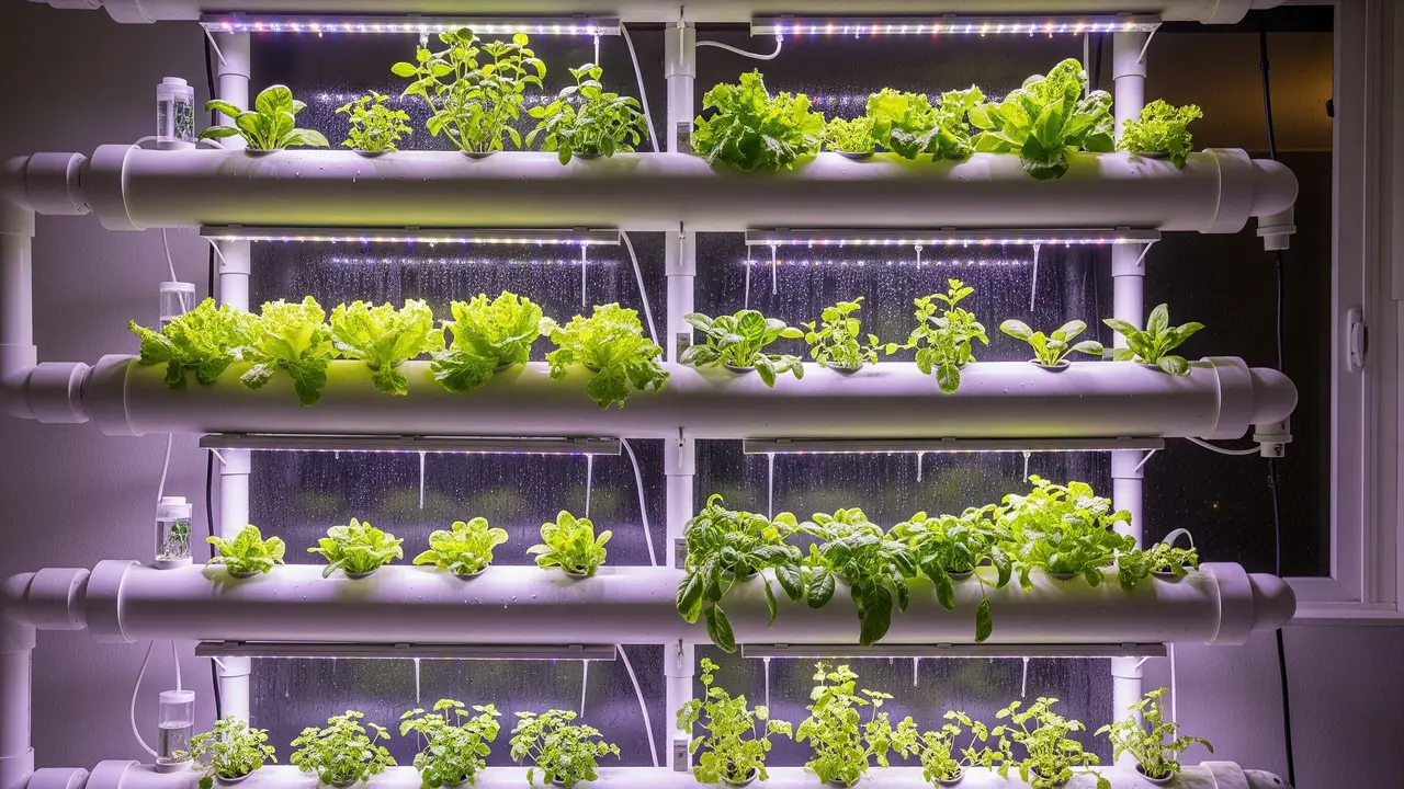 Desain Kebun Hidroponik Vertikal Indoor/Gemini AI