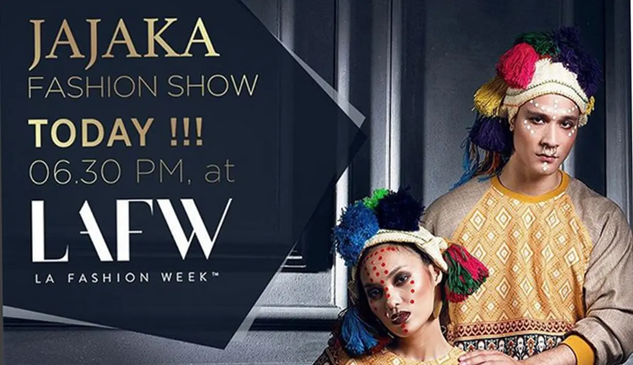 Membawa harum nama Bangsa Indonesia, perancang muda Ivan Gunawan menampilkan karyanya yang terkenal dengan nama JAJAKA, di LA Fashion Week SS 2017 pada Sabtu (1/10). (Instagram/Ivan_gunawan)