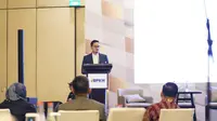 Kepala BPKH Fadlul Imansyah saat menjadi Keynote Speaker sekaligus membuka seminar bertajuk “Integritas dan keamanan keuangan: anti korupsi, benturan kepentingan dan pencegahan tindak pidana pencucian uang di Jakarta, Jumat (1/12/2023).