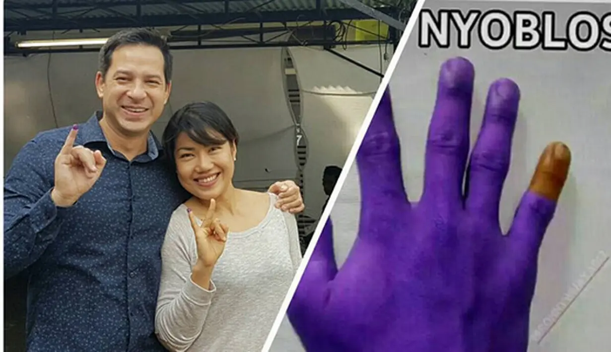 Perasaan senang juga dirasakan artis senior Arie Wibowo. Dalam Akunnya, ia mengungkapkan perasaan senang bisa menyuarakan hak pilihnya di TPS 15, yang berlangsung nyaman dan aman. (dok. Instagram)