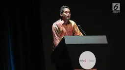 Minister of Youth and Sports Malaysia, Khairy Jamaluddin Minister of Youth and Sports Malaysia memberikan sambutan dalam conference on Indonesia Foreign Policy 2017 di Jakarta, Sabtu (21/10). (Liputan6.com/Faizal Fanani)